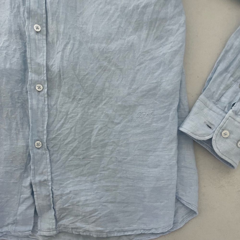 Porter & Ash Bundle 2 100% Linen Button Ups Size Medium Color Baby Blue - Picture 3 of 14